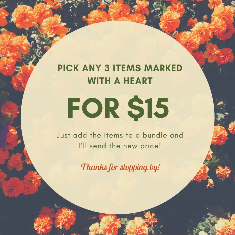 3/$15 Sale!